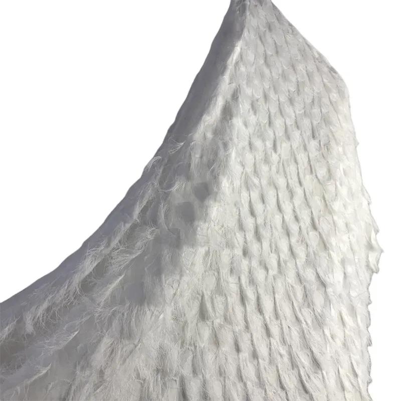 50x140 см Шифоновая ткань с бахромой из перьев 3D Жаккардовая сетка для шитья Ткань для DIY Одежды Топ Плащ Материал Фон Декоративный