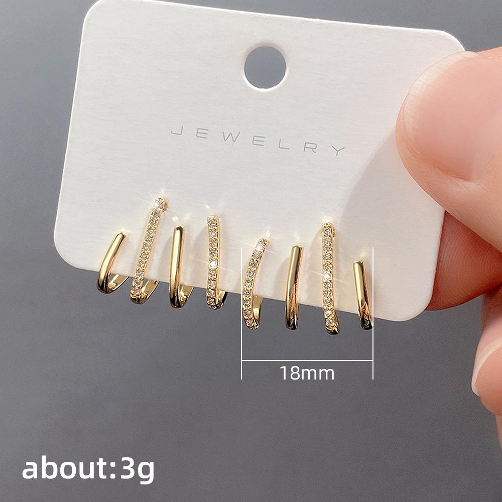 Четыре захвата за ухо, серьги-клипсы для интернет-знаменитостей, с нишевым дизайном, женские, модные серьги-пусеты с четырьмя когтями, тренд