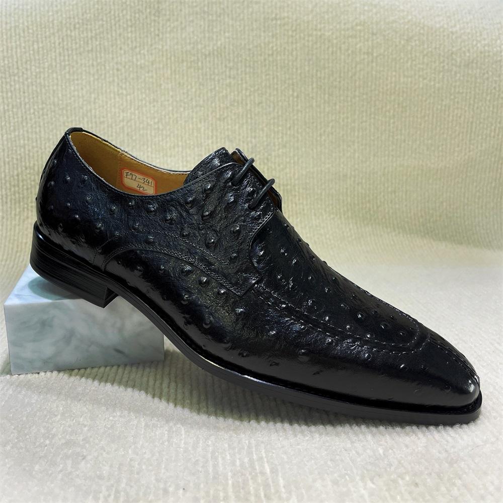 Модная мужская обувь из натуральной кожи для формальных мероприятий, с заостренным носком, на шнуровке, офисные оксфорды для бизнеса, черная, коричневая, банкетная обувь