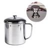 Portable Water Cup 350ml 304 Stainless Steel Rust Proof Tea Mug with Lid and Handle for Milk Juice Drink