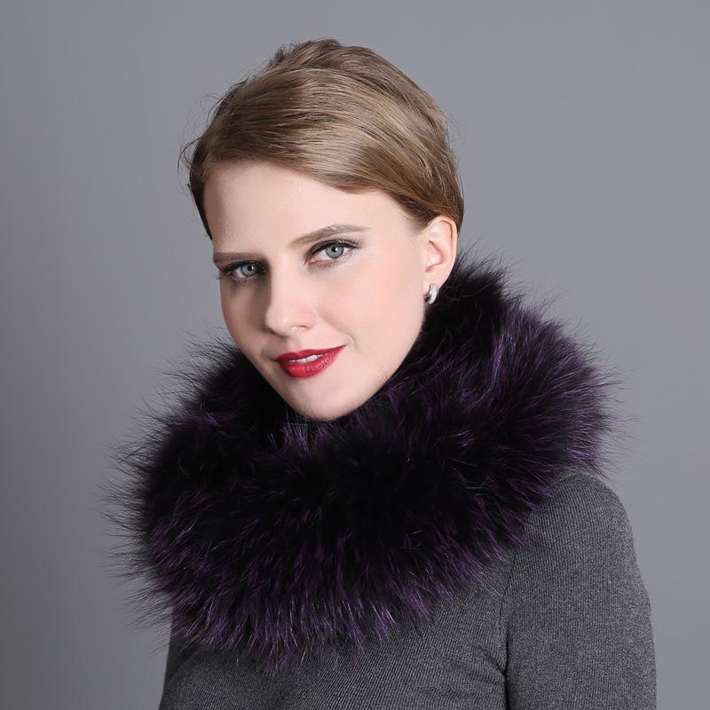 Зимний универсальный теплый меховой шарф, шарф из лисьего меха, плетеный из меха серебристой лисицы, большой меховой шарф, шейный платок