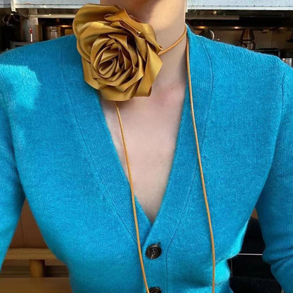 Цветочное колье-чокер для женщин, большие чокеры с цветами роз, цветочное колье-чокер для вечеринки невесты, свадебных летних вечеринок…