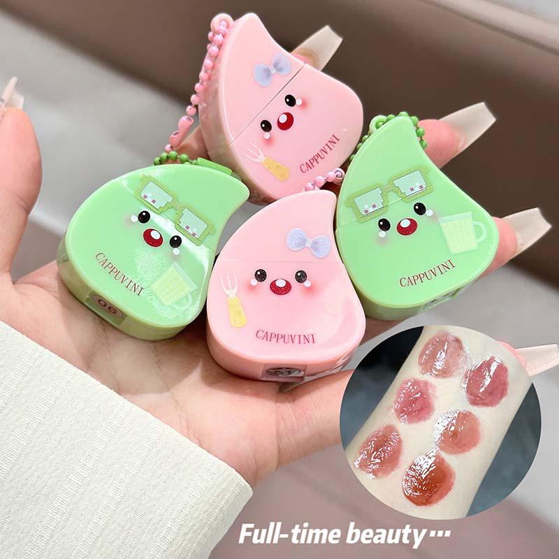 Cappuvini Cute Peach Lip Gloss - Mirror Glass Finish, Hydrating and Brightening,Korean makeup for the perfect look