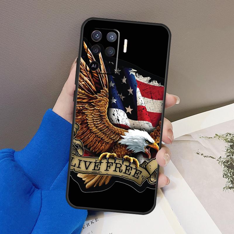 Американский флаг США Орел Чехол Для Oppo A77 A57 A17 A60 A80 A40 A74 A54 A94 A78 A98 A18 A38 A58 A96 A76 A16 A15 A5 Pro