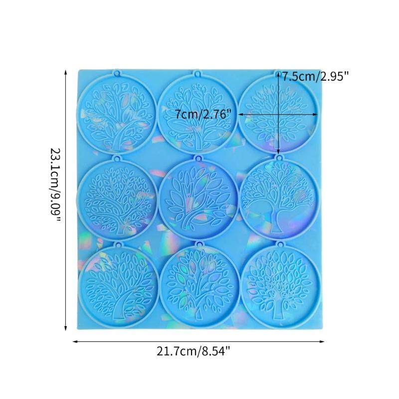 Life Tree Pattern Silicone Mold Holographic Resin Mold DIY Keychain Jewelry Ornament Pendant Tool Crafts Making Supplies