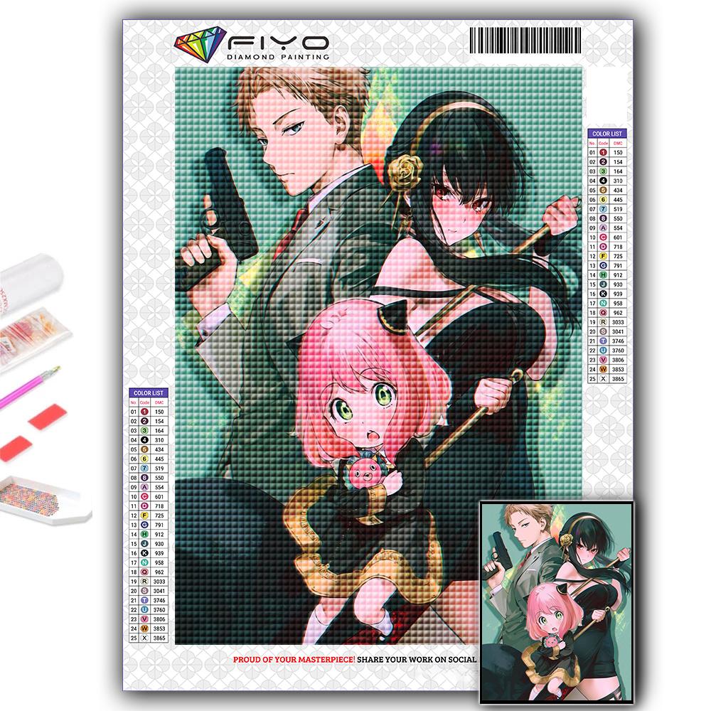 5D Diy Алмазная картина Аниме Плакат Шпионская семья Вышивка крестиком Полный Алмазная вышивка Мозаика