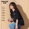 Женская хлопковая футболка TonLion с вышивкой цветов