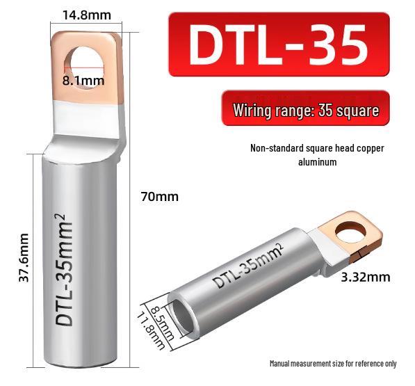 Square Head Copper-Aluminum Terminal Lugs DT L-2 (16-500 sq mm)