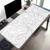Large Multi-Size Non-Slip Rubber Base Contour, Abstract, Lines Mouse Pad, Stitched Edges Keyboard Desk Mat for School, Office, Home, Gift fo
