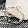 French Style Baroque Irregular Shaped Imitation Pearl Bracelet Elastic Rope Women Bracelet