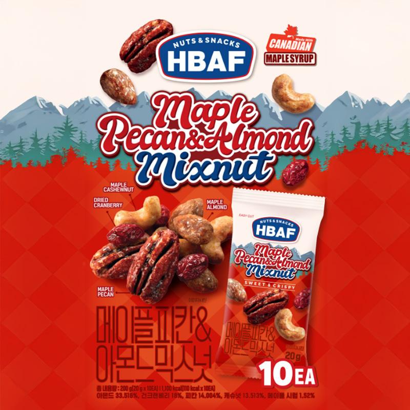 HBAF Смесь орехов кленового перца и миндаля 200 г(20гx10шт.) (3 варианта)