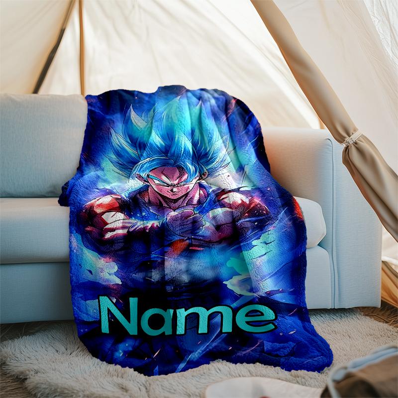 Personalized Custom Name Blanket - Dragon Ball Print Design,Blanket for Sofa,Bed,Travel,Camping - Soft and Warm, Great Gift