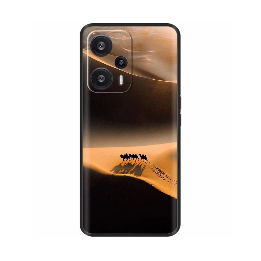 Чехол для Xiaomi Poco F5 Pro Раскрашенный Цветок Задняя Крышка Полная Защита Мягкий Чехол для POCO F5 PocoF5 F5Pro Fundas Чехол для Телефона