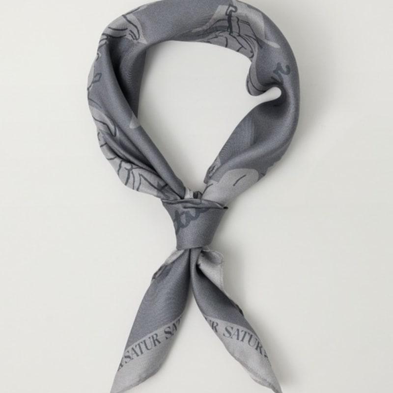 SATUR Angel Silk Scarf_Charcoal