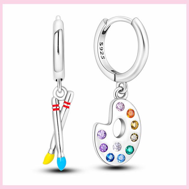 Серьги-капли из серебра 925 пробы с разноцветными перьями «Ловец снов» в богемном стиле, асимметрия, висячие серьги, оригинальные свадебные украшения для женщин