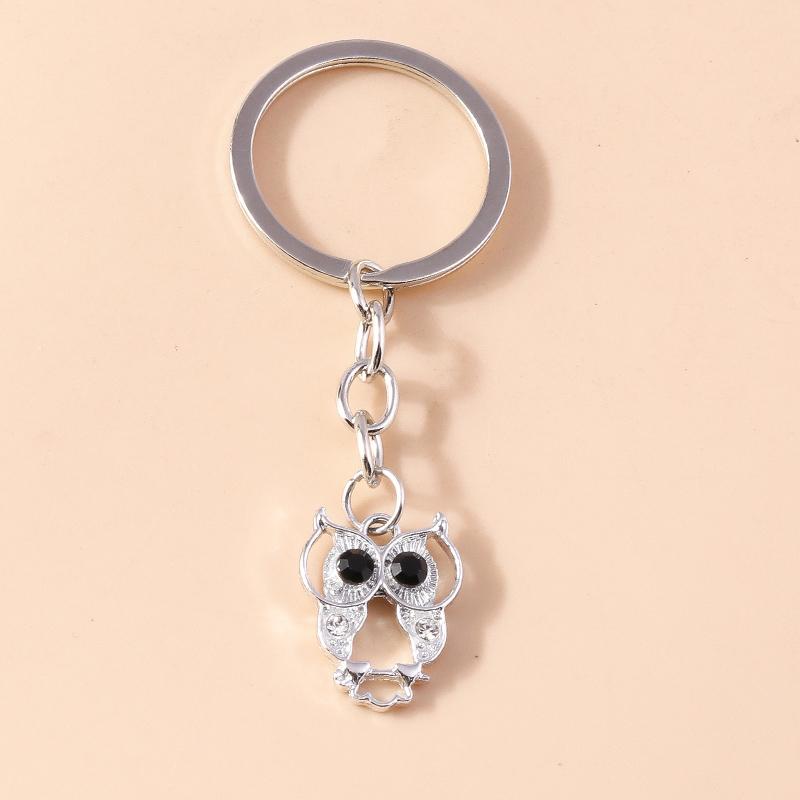 Cute Crystal Animal Keychain Snake Owl Cat Keyring Pendants for Car Key Holder Women Girl Handbag Accessories DIY Jewelry Gift
