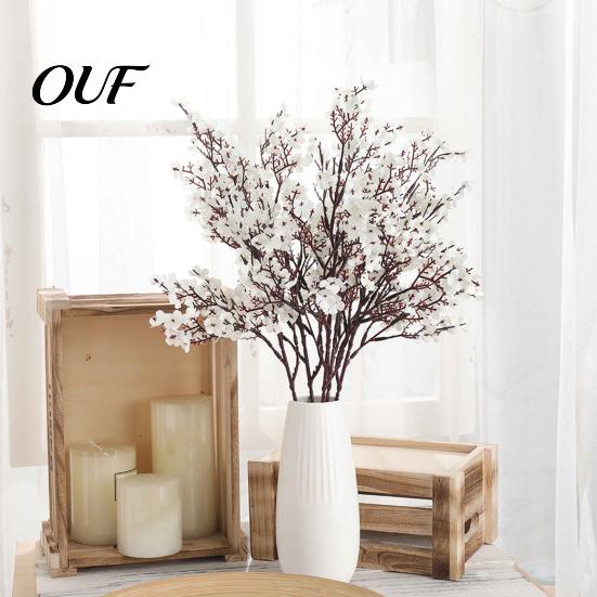 Orange Silk Plants for Halloween Decoration Realistic Artificial Flowers Autumn Home Decoration, Floral Decorative Entryway Branches Table Centerpiece