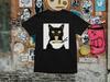 Ramen Cat T-Shirt - Funny Black Cat Eating Noodles