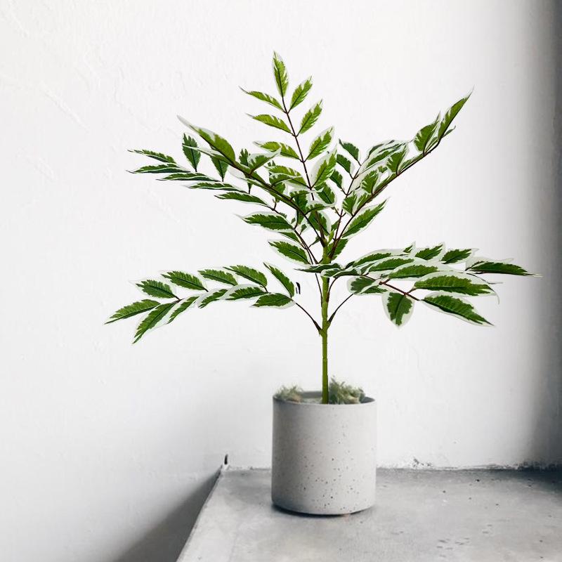 Ten Merits Biomorphic Green Plants: Vintage Indoor Staircase Decor, Large Floor-Standing Faux Potted Plant for Home
