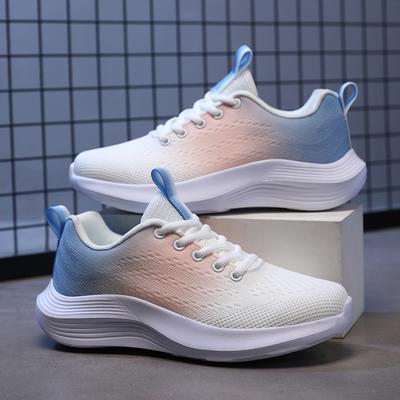 Повседневные женские кроссовки с толстой подошвой для бега, сетчатые, легкие, на шнуровке, дышащие, нескользящие, с мягкой подошвой, вулканизированные, дизайнерская обувь