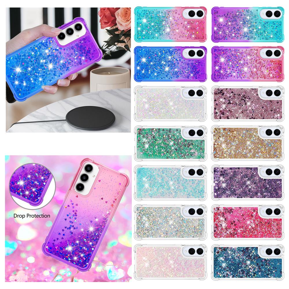Luxury Bling Glitter Phone Case For Samsung Galaxy A53 A33 A32 A24 A23 A22 A21 A21S M23 Dynamic Quicksand Bumper Back Cover