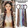 Ethnic Style Bohemian Tassel Headband 22Inch Colorful Braids Hairpieces  for Women