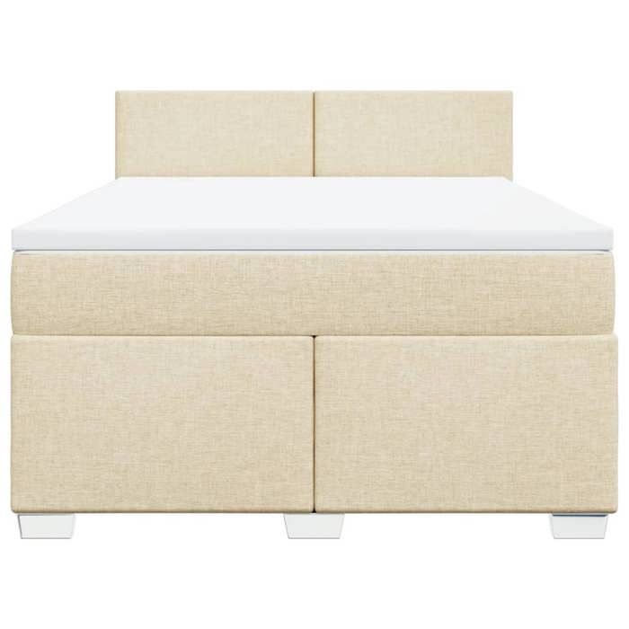 Maison Exclusive - Sommier à lattes de lit avec matelas Crème 140x200 cm Tissu