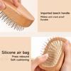 Scalp Massage Hair Brush with Bamboo/Steel Needles Portable Men Women Rectangle Wooden Hair Detangling Styling Comb Hairdressing Tool