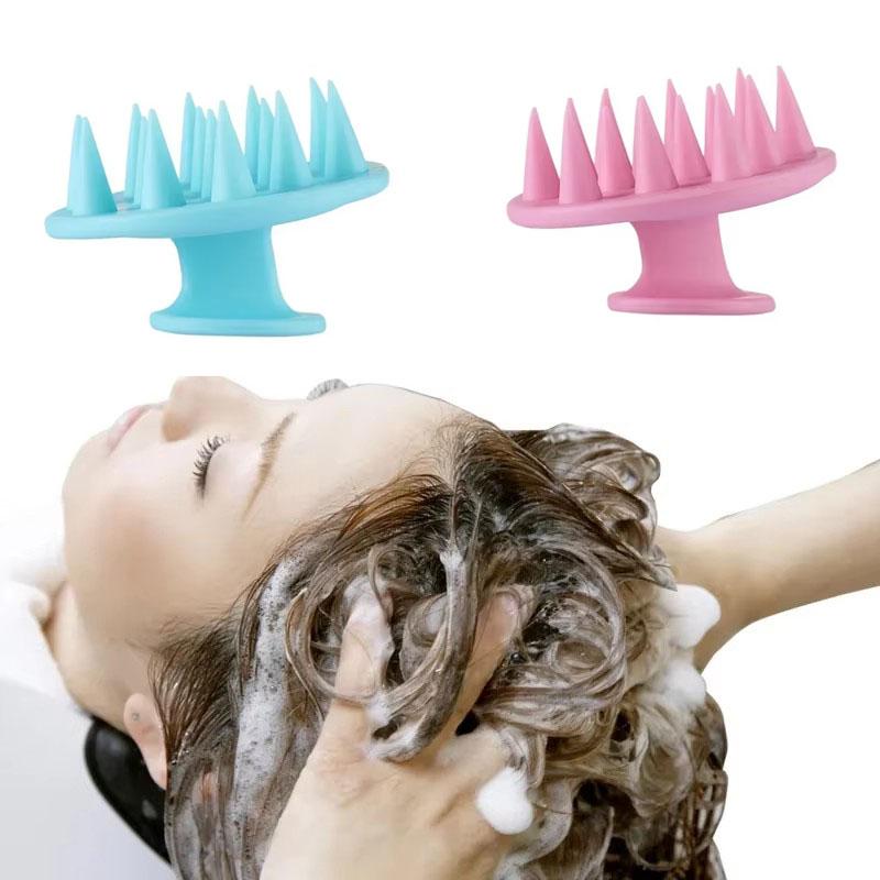 1pc Portable Silicone Head Massage Brush, Deep Cleansing Scalp and Hair Care Brush, Massage Shampoo Brush, Shower Brush