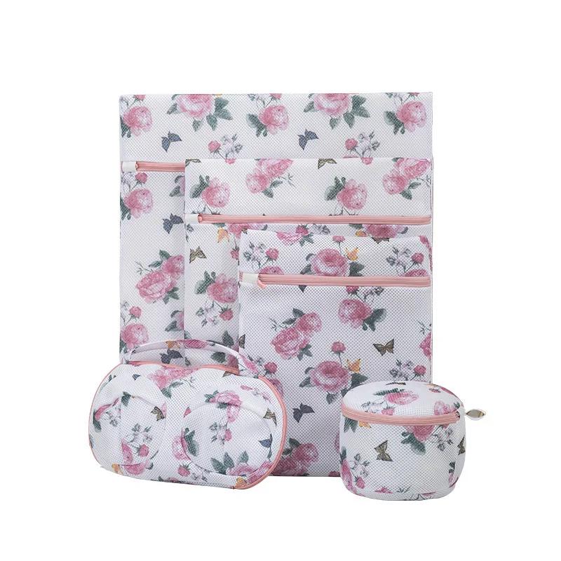 Новейший мешок для белья с принтом роз, мешки для стирки нижнего белья, сумки для защиты нижнего белья, сумка для стирки, дорожный портативный органайзер для белья