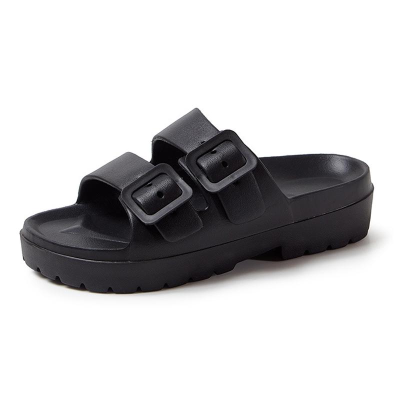 Модные женские сандалии на платформе Shevalues 2025 Лето Новинка Уличные Нескользящие Пляжные Шлепанцы с Двойной Пряжкой Женские Модные EVA Слайды