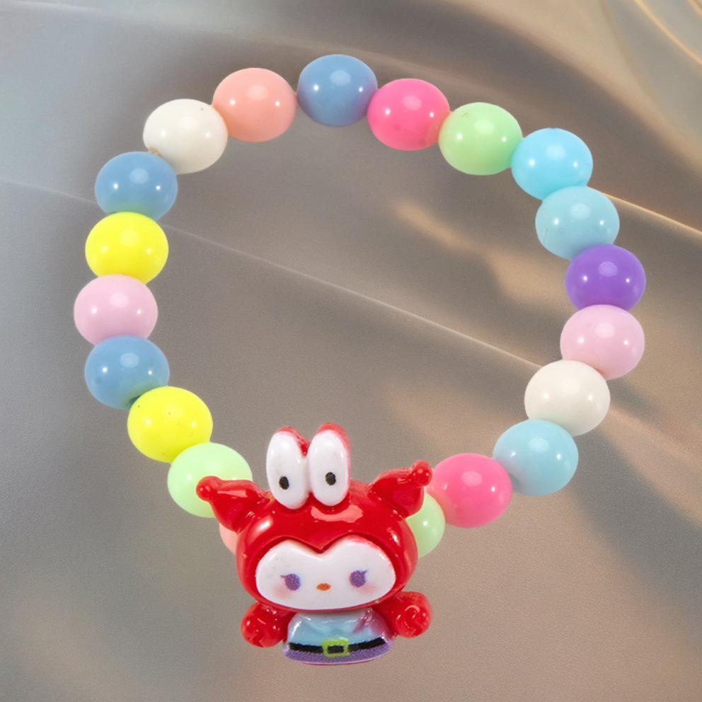 Trendy Cartoon Beaded Bracelet Lovely Princess Style Handmade Wristband Gift for Girls