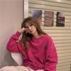 Women Long Sleeve O Neck Loose Pullovers Female Tops Solid Color Sweatshirts