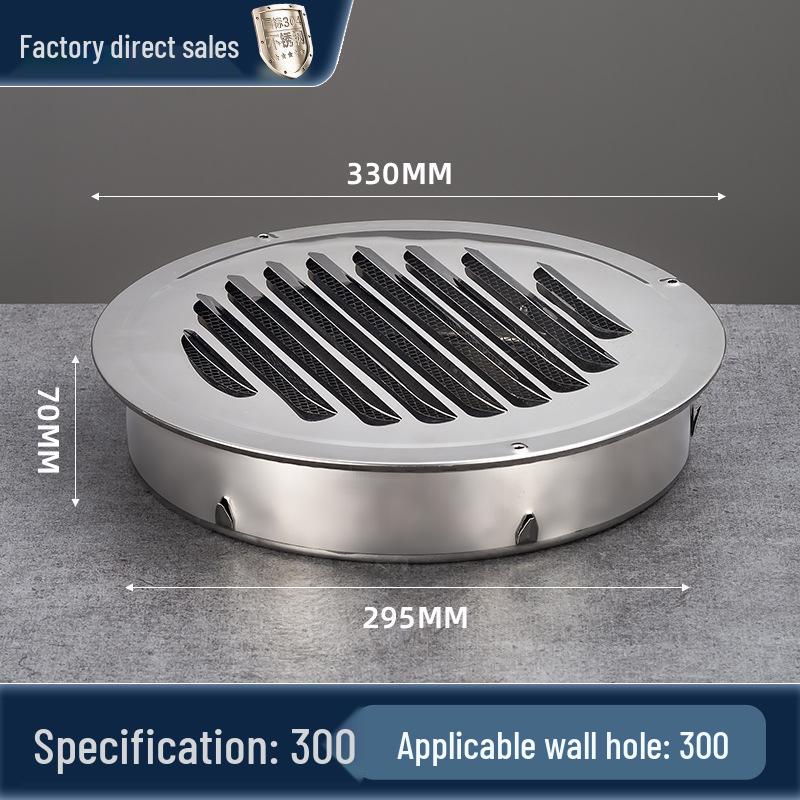 304 Stainless Steel Flat Head Exterior Windproof Vent Cap for Fresh Air Inlet
