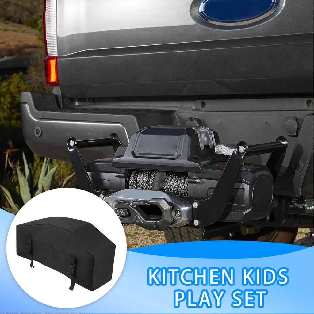 Winch Covers UV Protection Adjustable Straps Oxford Waterproof Winch Accessories For Snow Automobile Automotive Car Outdoor