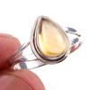 Natural Citrine Gemstone Handmade 925 Solid Sterling Silver Ring Size 8 B0S23