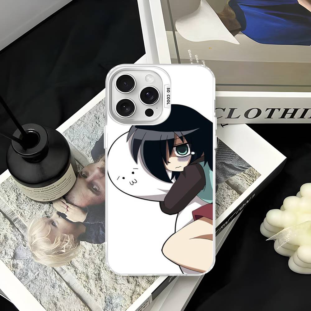 Чехол для телефона Watamote K-Kuroki T-Tomoko для IPhone 17 16 15 14 13 12 11 Pro Max Цвет Черный Матовый Чехол