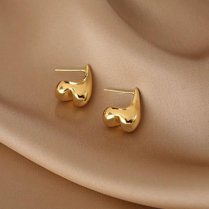 Изысканные серьги-гвоздики Love женские легкие роскошные золотые серьги Ins