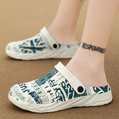 Летние новые мужские сандалии-сабо 2024 года, легкие пляжные тапочки, нескользящие мюли, мужская повседневная обувь, шлепанцы, женские садовые сабо