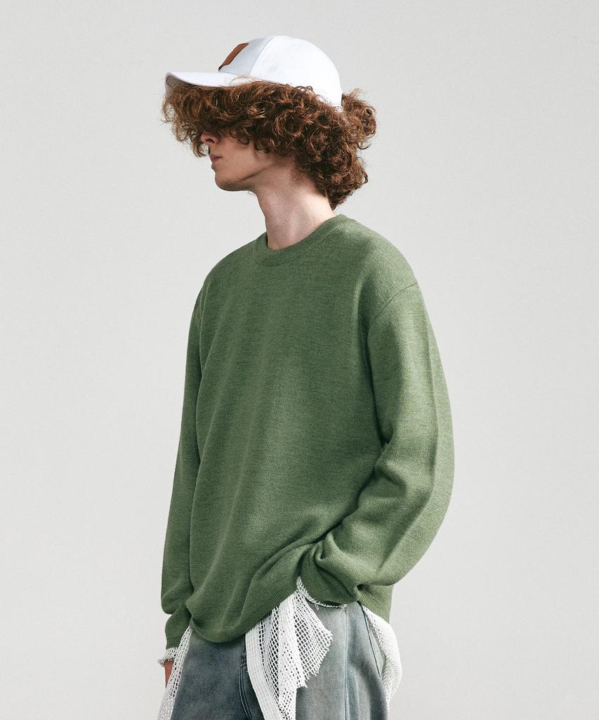 LMOOD Dutch Semi-Over Knit Rusty Green