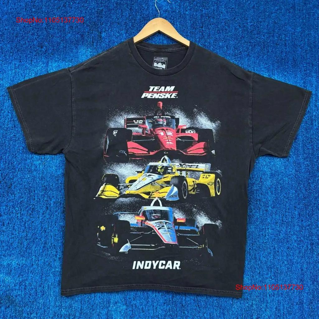 Team Penske Roster Indycar Series Racing Promo T Shirt L Vintage Washed Designer Clothes Graphic Breathable Fashion Stretched