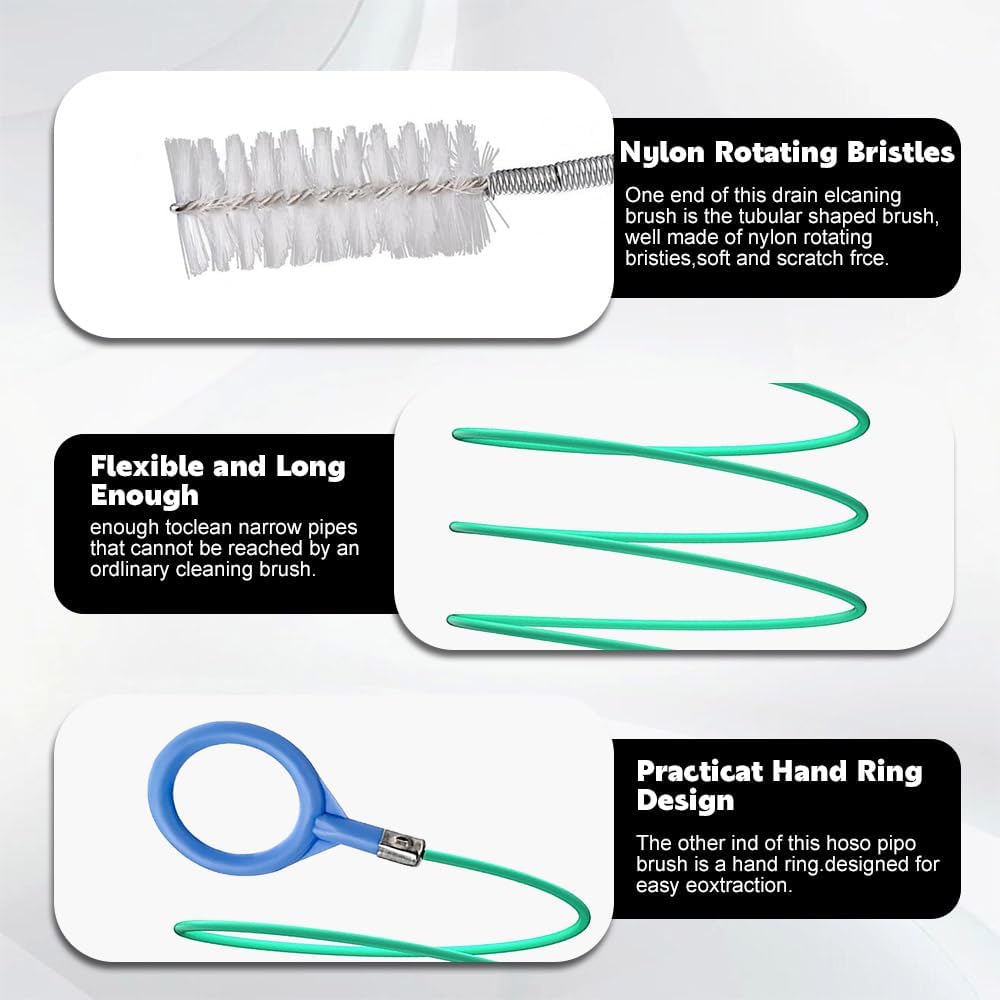 Upgraded Auto Sunroof Drain Cleaning Tool, 78Inch Flexible Tube Cleaning Brush, Slim Drain Dredging Tool Tube Cleaning Brush Perfect for Car Sunroof,