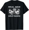 Funny Real Men Hold Hands USA Flag Funny Arm Wrestling Gift Unisex T-Shirt