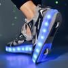 29-40 Girl Skate Shoes Can Be Charged and Switched To Girls Light-emitting Sneakers Usb for Kids Bling Bling Shoes Luminous Roller Sneakers
