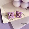 Purple Women Dangle Earrings Small Round Unusual Earrings Flower Butterfly Hanging earrings pendientes