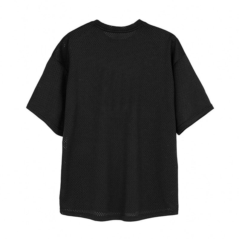 Muscleguys New Loose Bodybuilder T-shirt Summer Breathable Mesh Fitness Clothing Creative Printing Short-sleeved