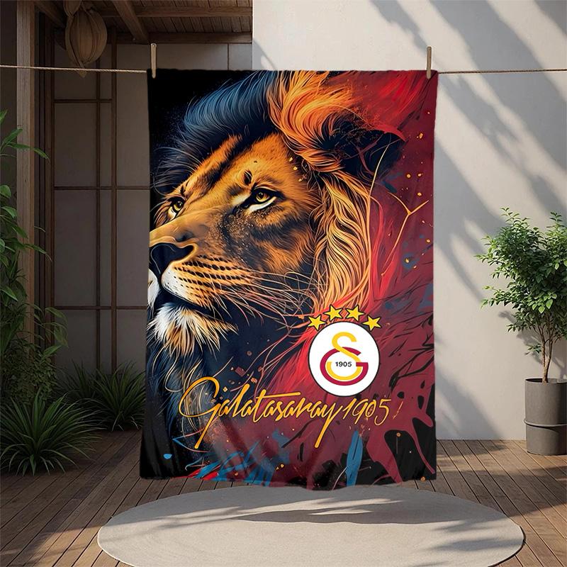 Galatasaray Flannel Blanket Soft Warm All-Season Throw, Design for Camping, Car Travel, Hiking Sofa, Bed, Office Perfect Gift for Parties