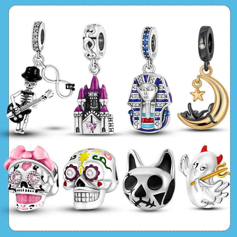 Halloween Charm Charms Witch Skeleton Teapot Jack Pendant Beads Fit Fashion Style Bracelet Necklace Jewelry Gift