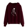 2021 autumn and winter new large-size women's clothing European and American loose casual printing than heart printing hooded women's sweater trend