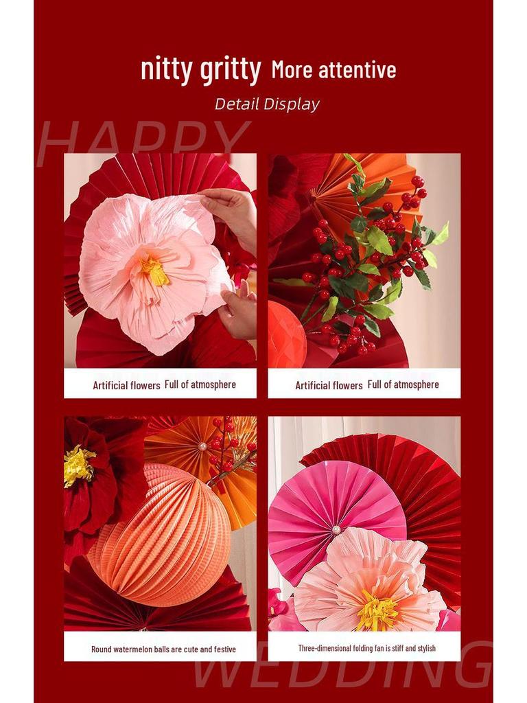 Decorative Wedding Fan Flower Column Set for Wedding and Engagement Room Arrangements